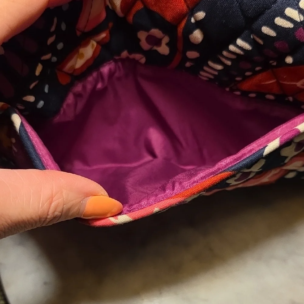 Vera Bradley Navy & Pink Paisley Quilted Crossbody Bag - Picture 3 of 10